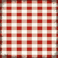 red and white tablecloth