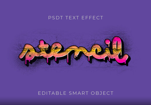 Pink And Orange Spray Text Effect Script Graffiti Drip Font