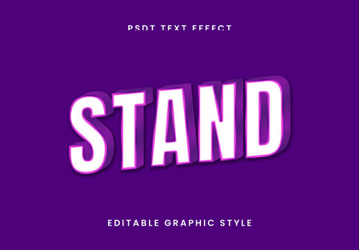 Pink And Purple 3D Stand Text Effect Bold Outline Font