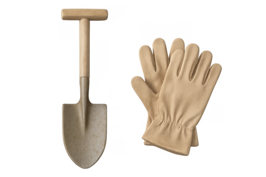 Gardening protection and digging tool on transparent background - Powered by Adobe