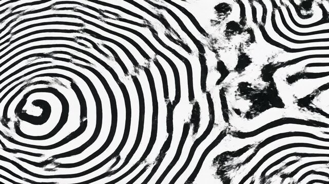 Animated Wavy Zebra Lines Ripple on White Background Graphic Effect