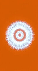 Symmetrical glowing light formation radiates intensely against a solid colored background