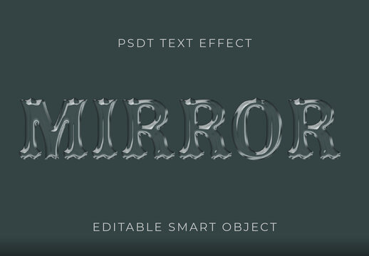 Transparent Glass Texture Text Effect Mirror Reflective Font