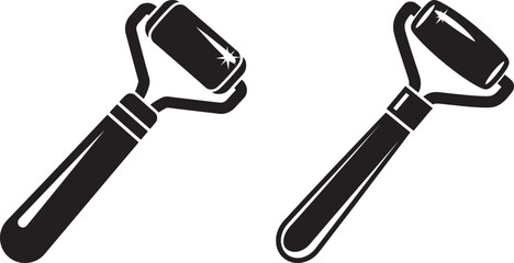 Two jade facial rollers silhouette