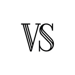 VS monogram logo design letter text name symbol monochrome logotype alphabet character simple logo