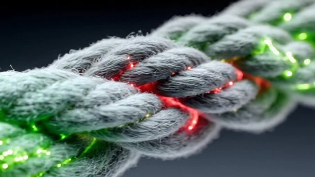 Close-up of illuminated rope with colorful lights