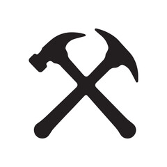 Circle Badge Crossed Hammer Logo Showing Tradition Order and Professional Craft Identity