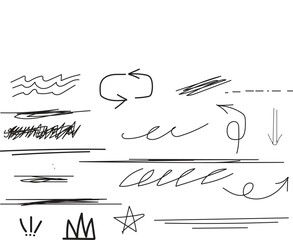  Set of Black and White vector  on white background