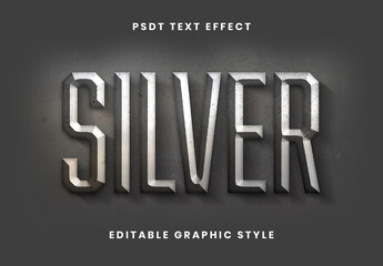 Silver Metal Text Effect Industrial Beveled Font