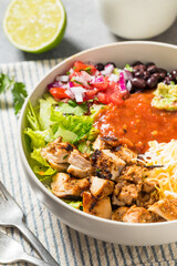 Homemade Mexican Burrito Bowl  with Chipotle Chicken
