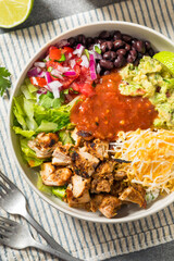 Homemade Mexican Burrito Bowl  with Chipotle Chicken