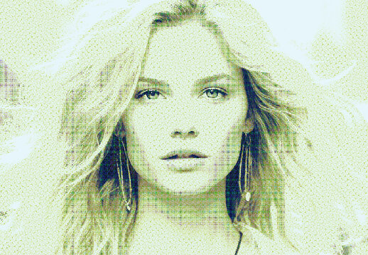 Green And White Vintage Risograph Grain Photo Effect