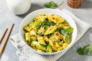 Spicy Homemade Asian Smashed Cucumber Salad