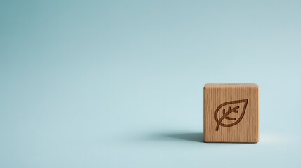 Sustainable development and environmental conservation concept with a leaf symbol