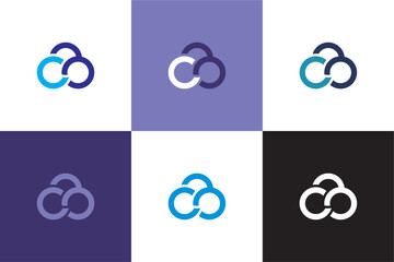letter CB C 3 with cloud logo design vector illustration template, sky logo