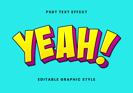 Yellow And Pink Comic Text Effect Halftone 3D Funny Font