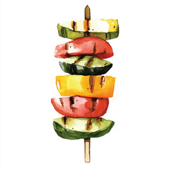 Grilled Vegetable Skewers with Tomatoes Zucchini and Peppers.