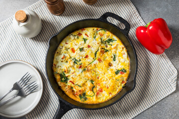 Healthy Homemade Feta and Spinach Fritatta Skillet