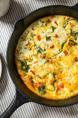 Healthy Homemade Feta and Spinach Fritatta Skillet