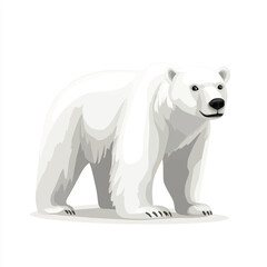 Fototapeta premium Majestic Polar Bear Standing Tall on White Background