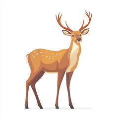Fototapeta premium Majestic Stag with Antlers Standing Proudly in a Natural Pose