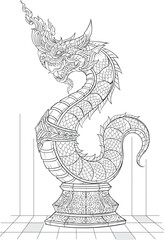 Naga modern outline 3D vector style
