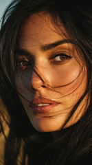 Radiant Portrait: A portrait showcasing a woman in the golden light. It evokes a feeling of confidence and beauty.