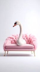 Chic pink swan inspired chair for elegant interior decor high resolution photo