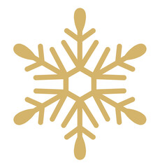 雪の結晶の手描きアイコンイラスト ゴールド