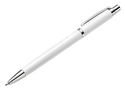 White ballpoint pen isolated on black background isolated on white background isolated on transparent background