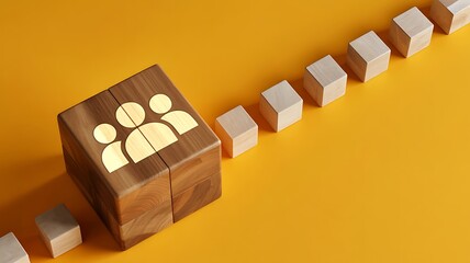 Conceptualizing Teamwork and Collaboration with Wooden Blocks in a Row
