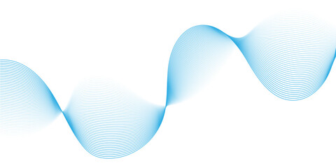 Modern abstract wave digital blue and white geometric technology. Abstract line wave gradient poster blend background vector.	