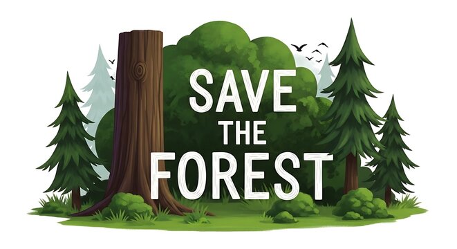Save the forest illustration protecting nature and environmental conservation
