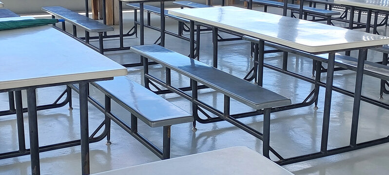 group of seating indoor canteen , colse up