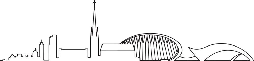 Outline Skyline of Osnabruck Germany on Transparent Backdrop Minimalist Cityscape Design