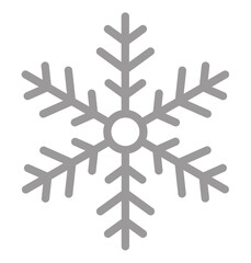雪の結晶の手描きアイコンイラスト シルバー