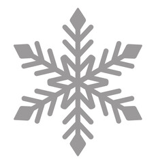雪の結晶の手描きアイコンイラスト シルバー