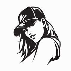 Young Woman with Hat in Casual Look Vector Image on white background