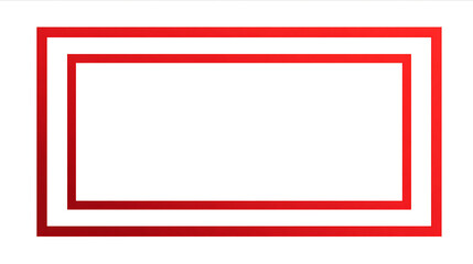 Elegant red hollow outline frame with subtle geometric details on a neat white background offering a fresh minimalist aesthetic