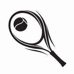 Sport Tennis Racket and Ball Icon Vector on white background