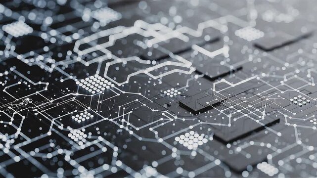 Microchip Glow Circuit &mdash; Seamless Electronic PCB Motion Background, 4K