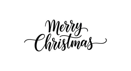 Elegant merry christmas handwritten calligraphy text on white background for holiday greetings and design