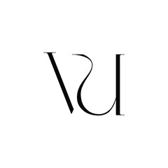 VU monogram logo design letter text name symbol monochrome logotype alphabet character simple logo