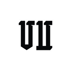 VU monogram logo design letter text name symbol monochrome logotype alphabet character simple logo