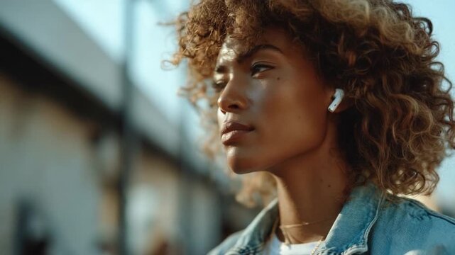 Radiant Soulful Contemplation: Capturing the image of a woman absorbed in thought, illuminated by the soft embrace of sunlight. Focus on inner reflection.