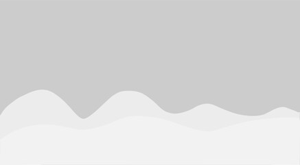 Minimalistic 3D Vector Illustration of Snow-Capped Mountains and Smooth Winter Hills