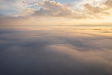 Landscape of Morning Mist with Mountain Layer. mountain ridge and clouds in rural jungle bush forest