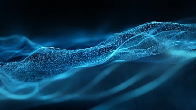 Digital wave creating a modern network data background