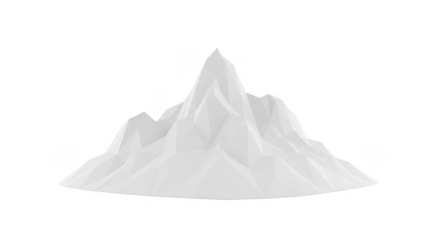 Abstract Low Poly Mountain Landscape on White Background - Powered by Adobe