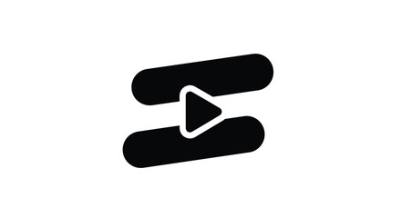 Abstract media player icon vector illustration concept with rounded edges